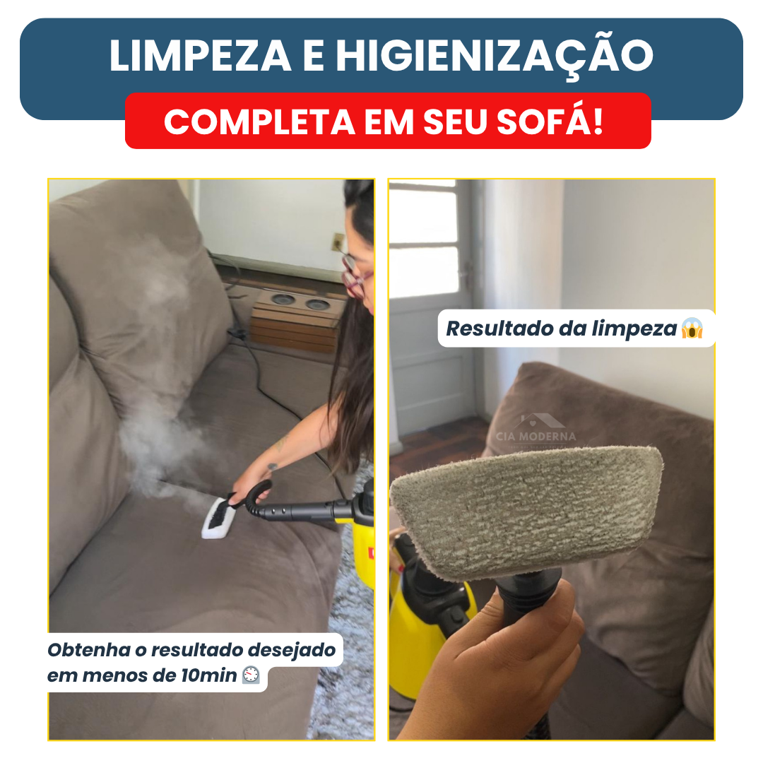 Limpador à Vapor + 9 acessórios + Frete Grátis