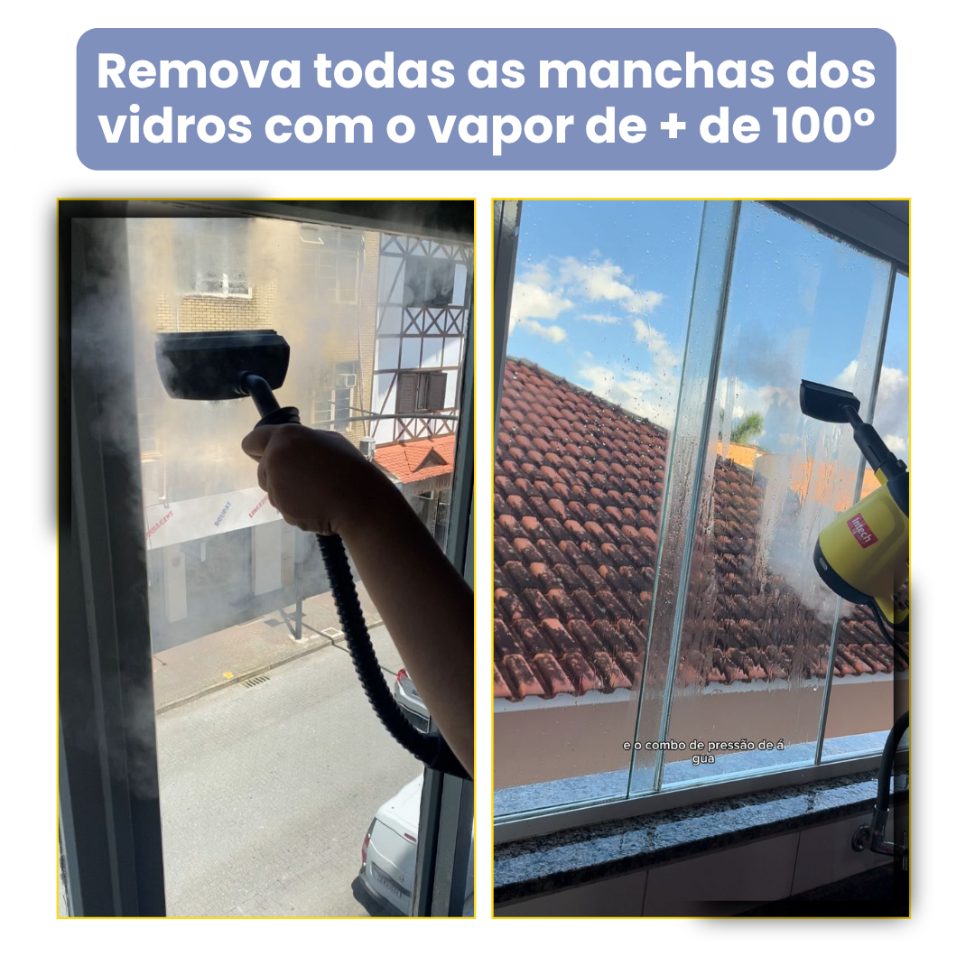 Limpador à Vapor + 9 acessórios + Frete Grátis